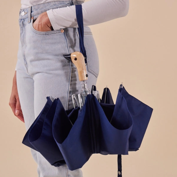 Navy Compact Eco-Friendly Duck Head Umbrella