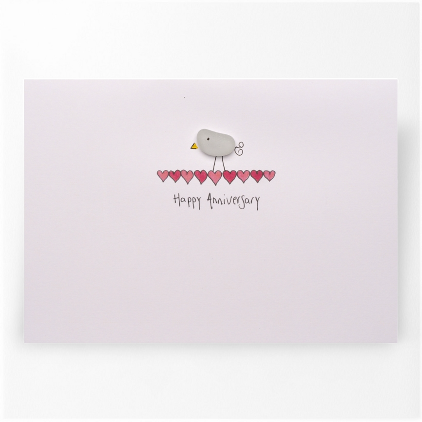 Sea Glass Red Hearts Anniversary Card
