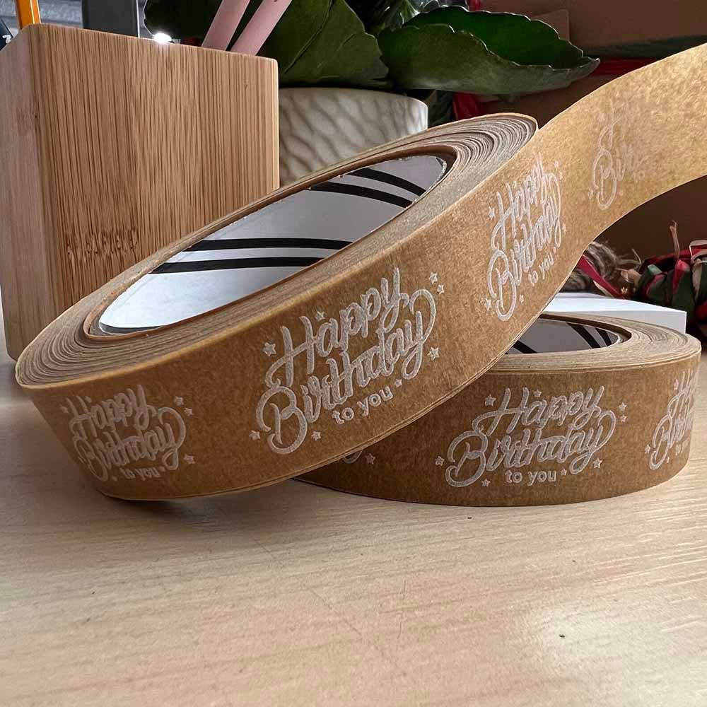 Happy Birthday Biodegradable Paper Tape 24mm x 50m