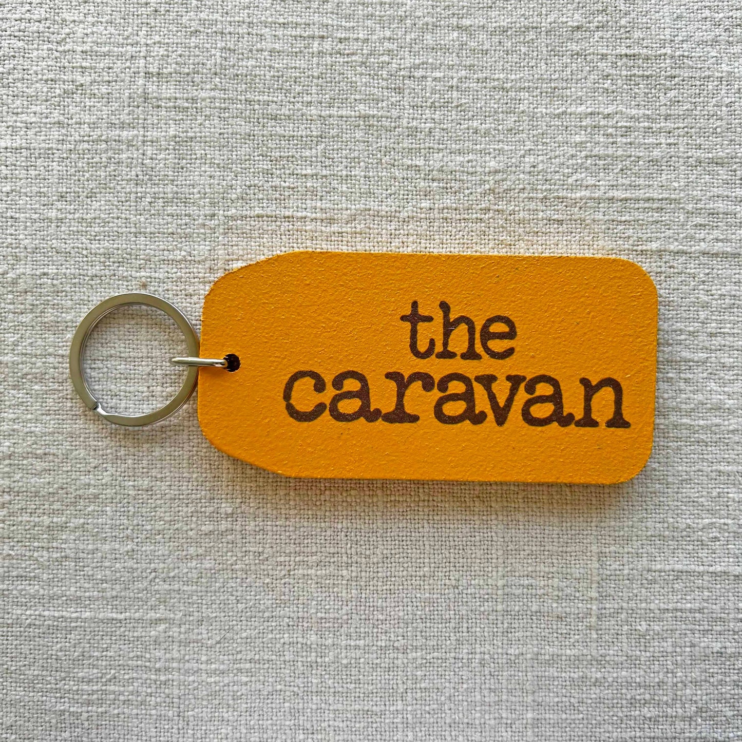 THE WOODEN POSTCARD COMPANY - THE CARAVAN Wooden Key Tag: 6x Mini Tags (8x4cm)