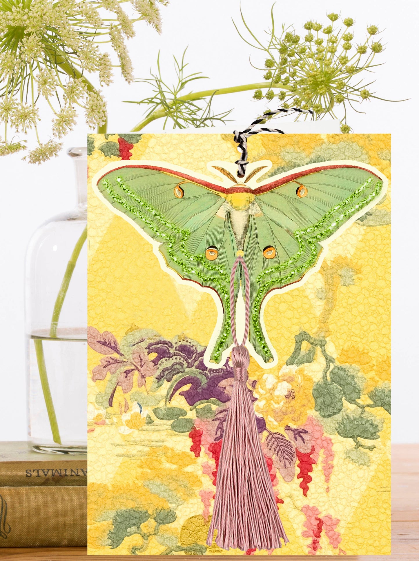 Madame Treacle - FD036P ~ Large Fandangle greeting card with glitter & tassel