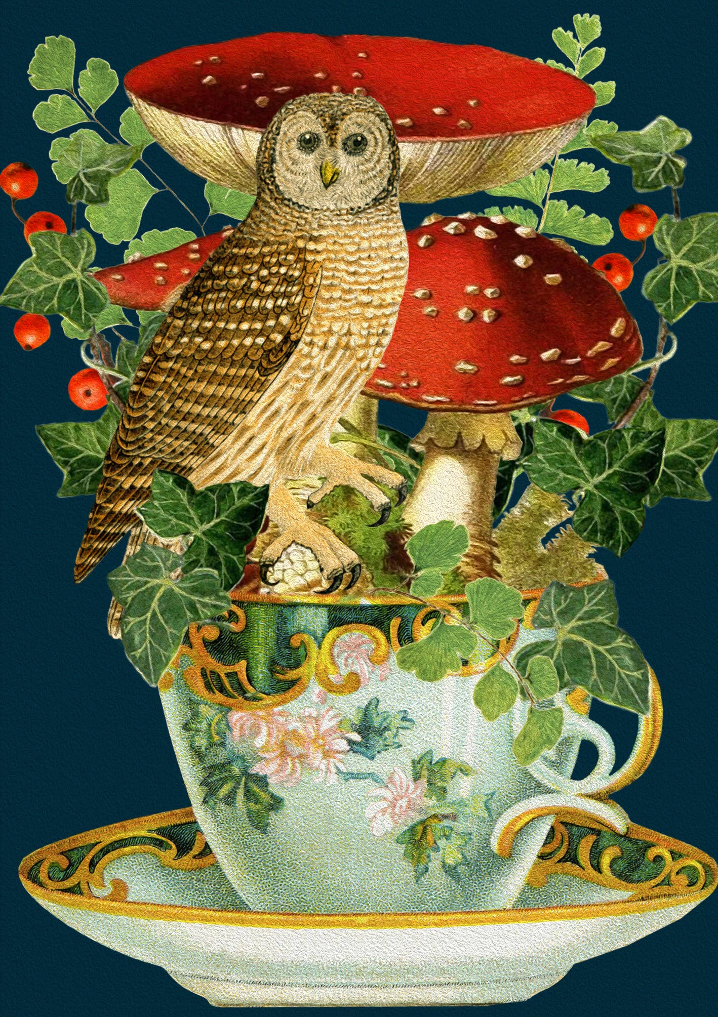 Madame Treacle - RS237P ~ Blank Teacup Garden Greeting Card