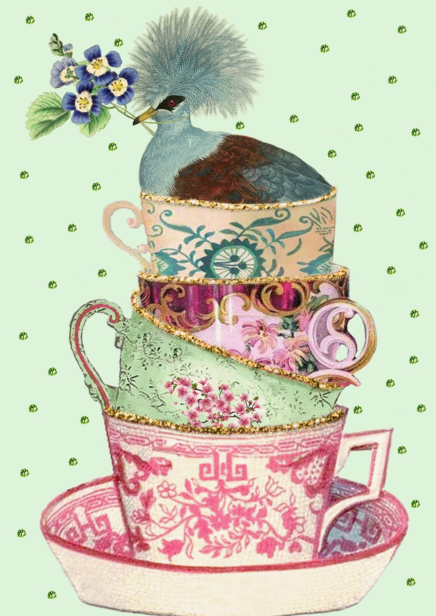 Madame Treacle - RS218P ~ Hand Glittered Greeting Card