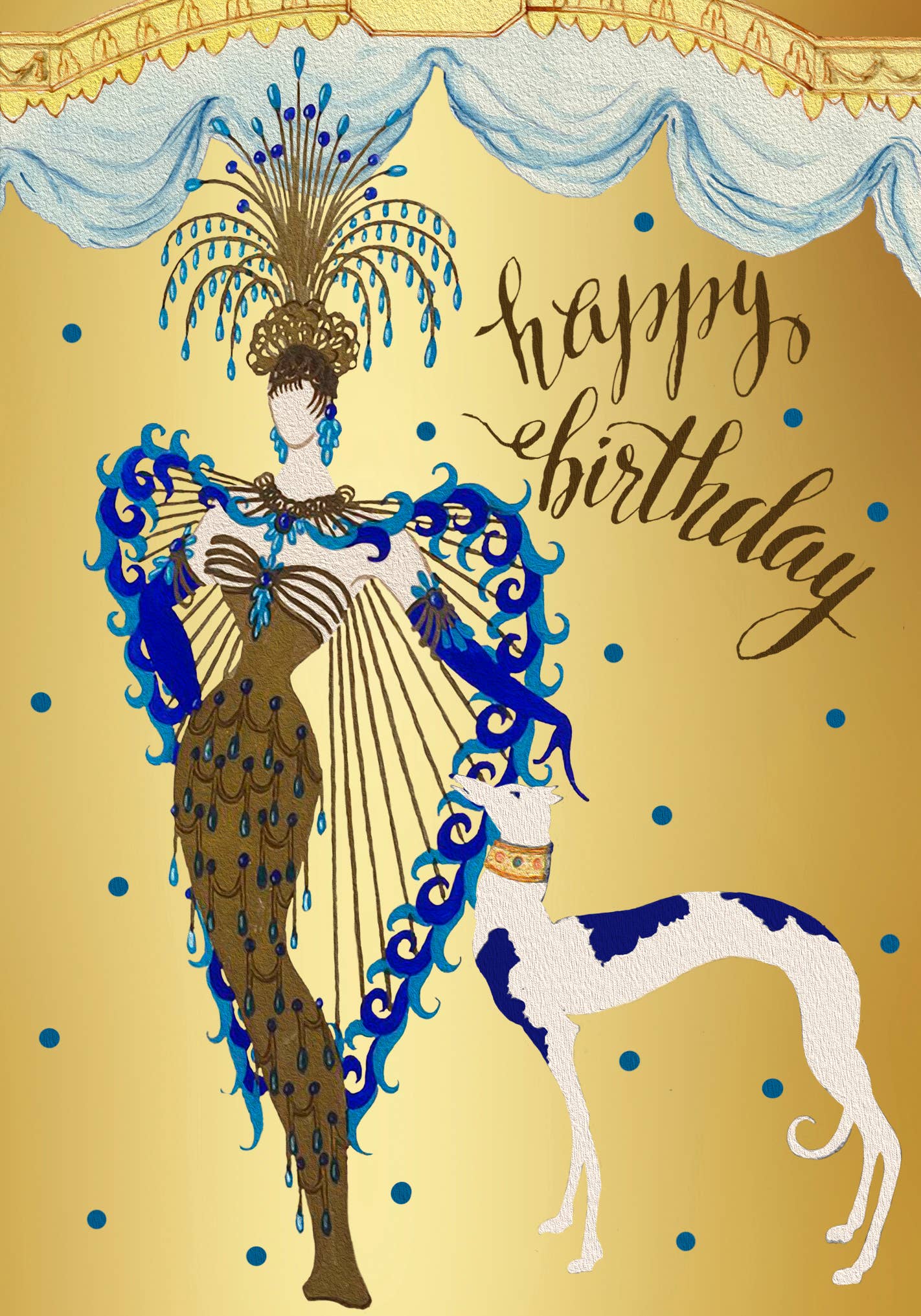 Madame Treacle - HB257P ~ Gold Foil Birthday Card