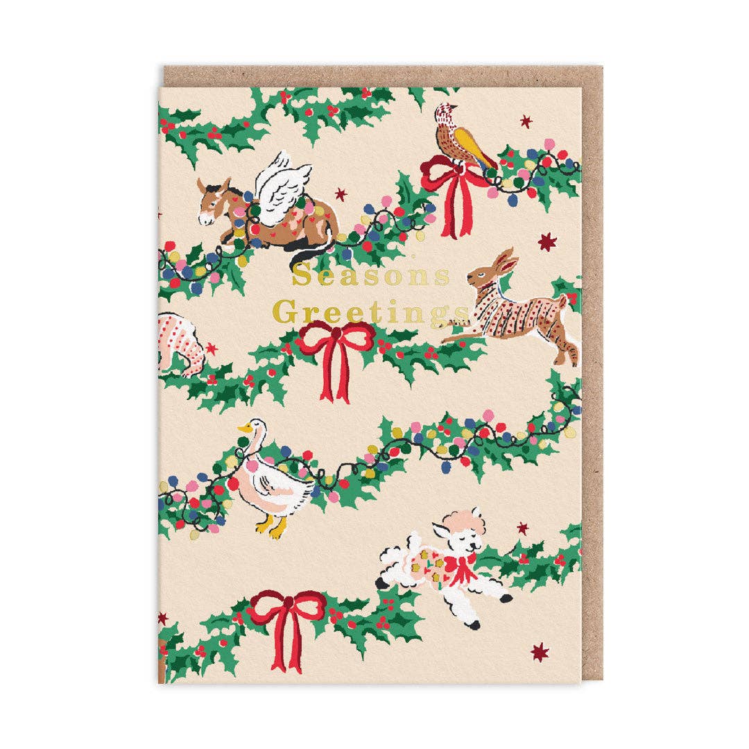 Ohh Deer UK + EU - Seasons Greetings Festive Animals Christmas Card (9702)