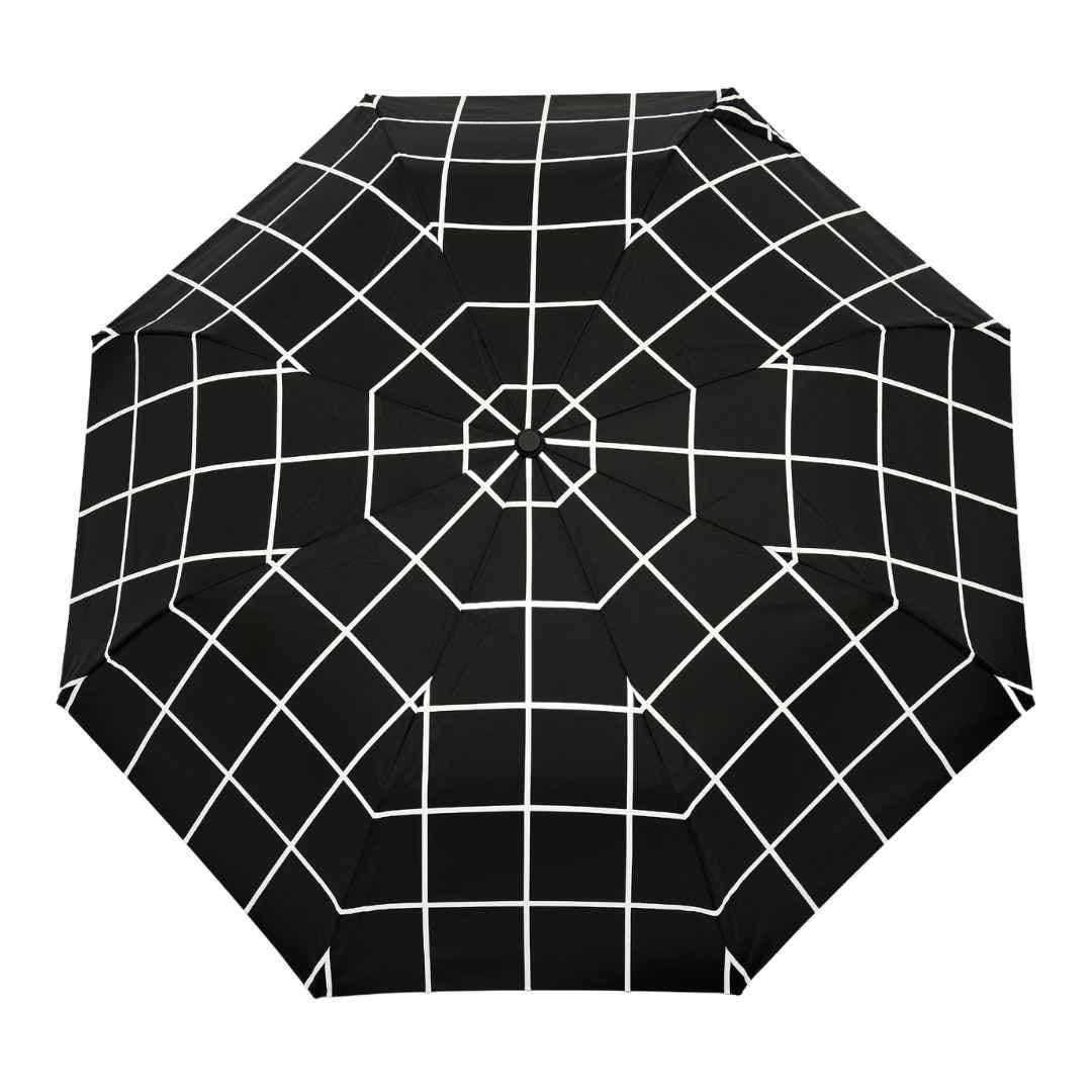 Black Grid Compact Mini Umbrella