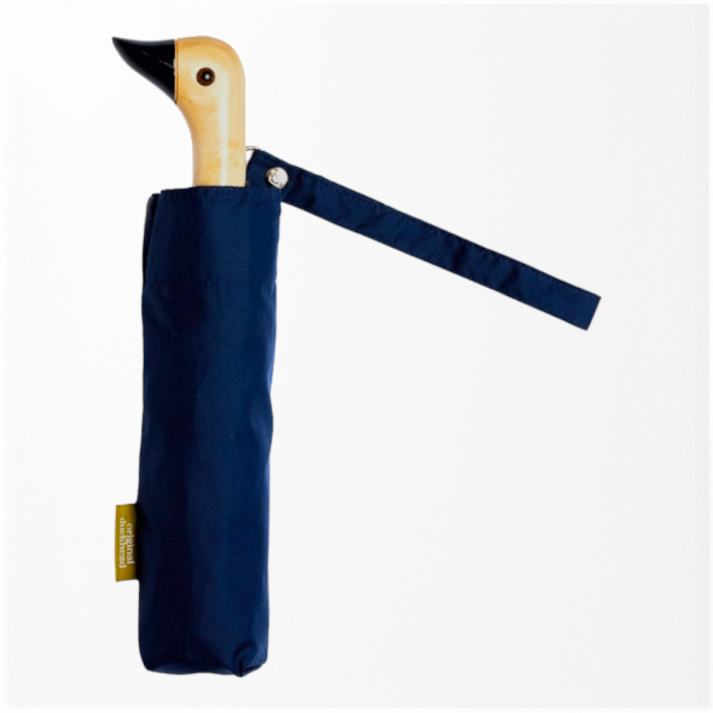 Navy Compact Eco-Friendly Duck Head Umbrella