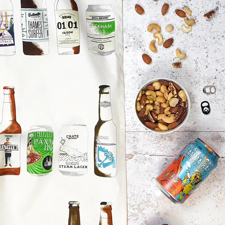 Illustrated Craft Beer Tea Towel