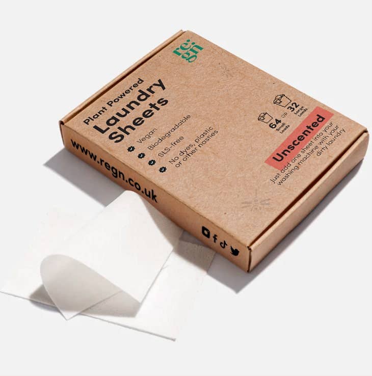 64 Laundry Detergent Sheets: Naturally Scented