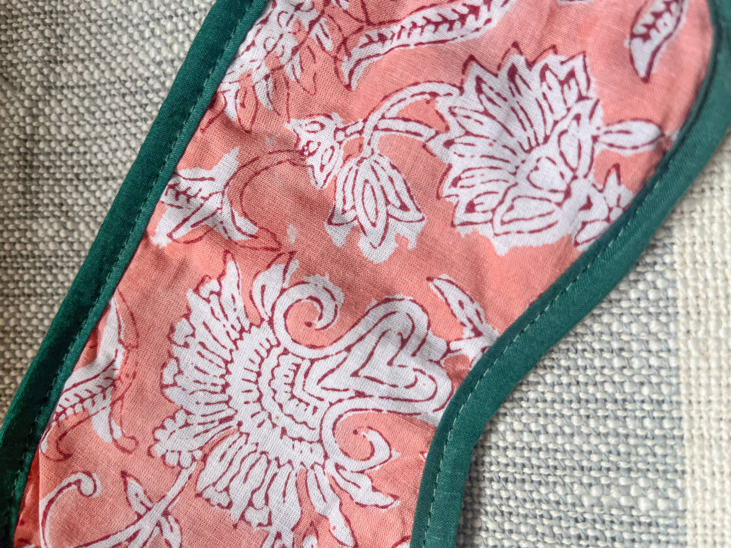 The Golden Altar (Muse Incense) - Sleep Mask Set - Block Print Fabric Pink