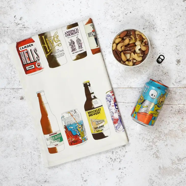 Illustrated Craft Beer Tea Towel