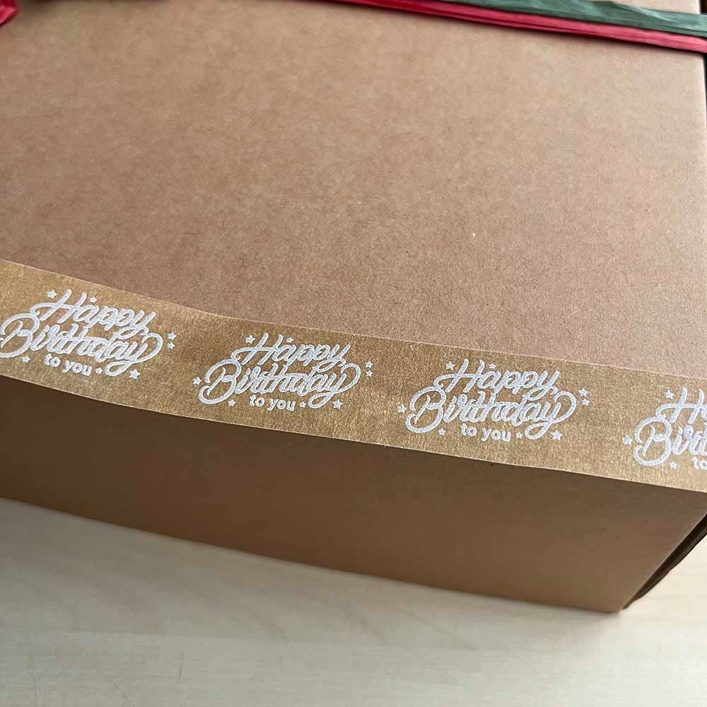 Happy Birthday Biodegradable Paper Tape 24mm x 50m