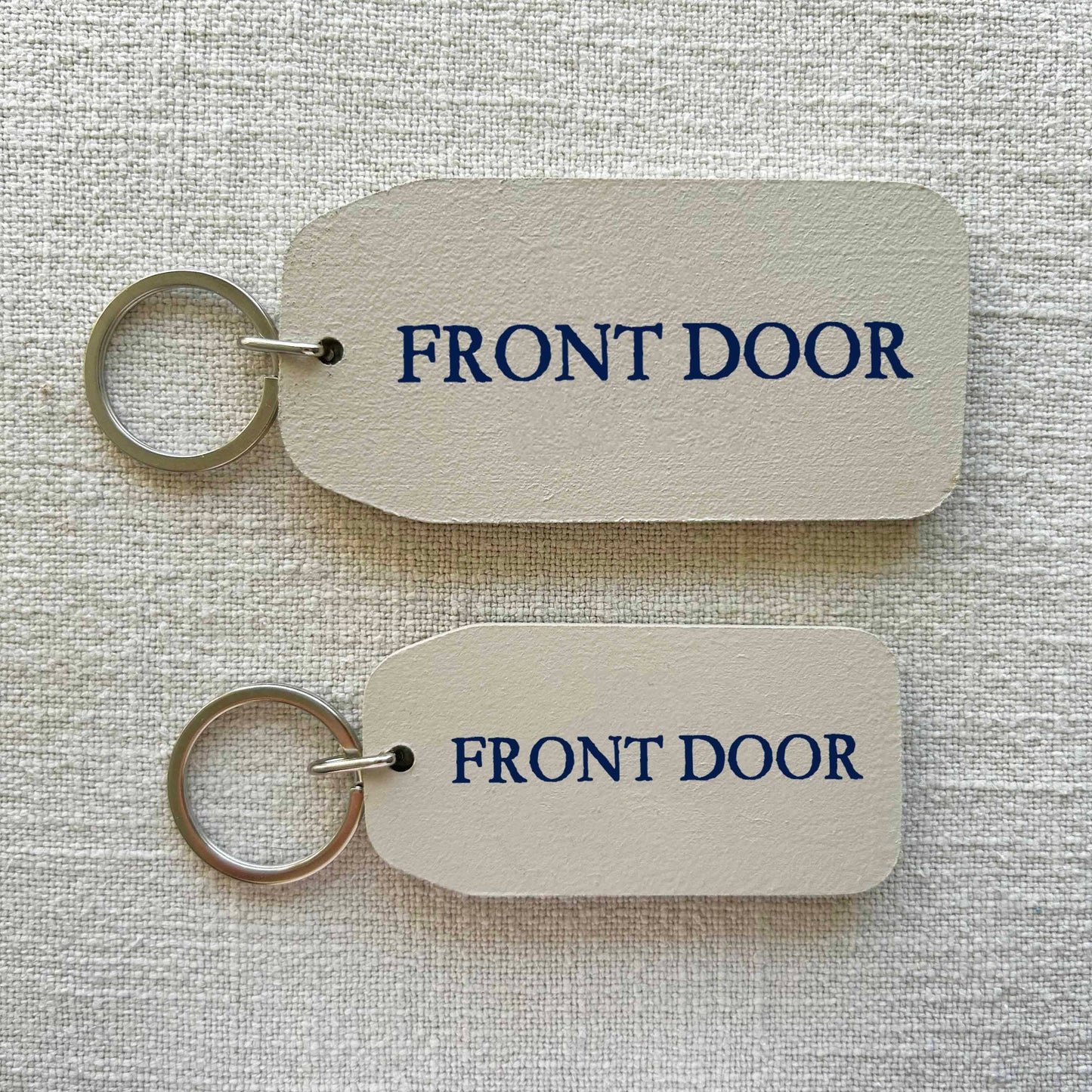 THE WOODEN POSTCARD COMPANY - FRONT DOOR Wooden Key Tag: 6x Mini Tags (8x4cm)