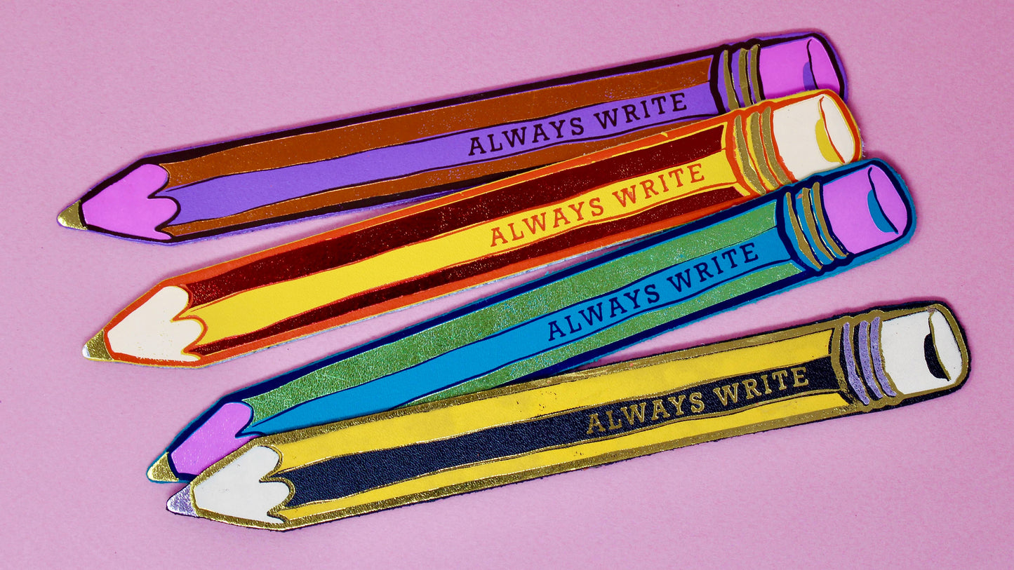 Always Write Pencil Bookmark- Black & Yellow