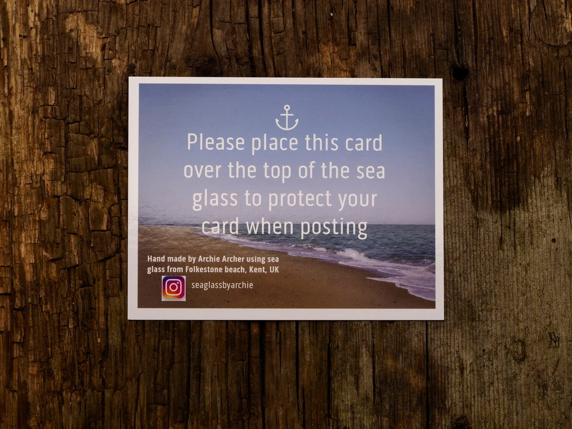 Sea Glass Wedding Day Gold Banner Card