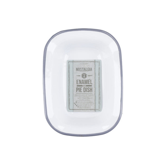Enamel Oblong 18cm Pie Dish