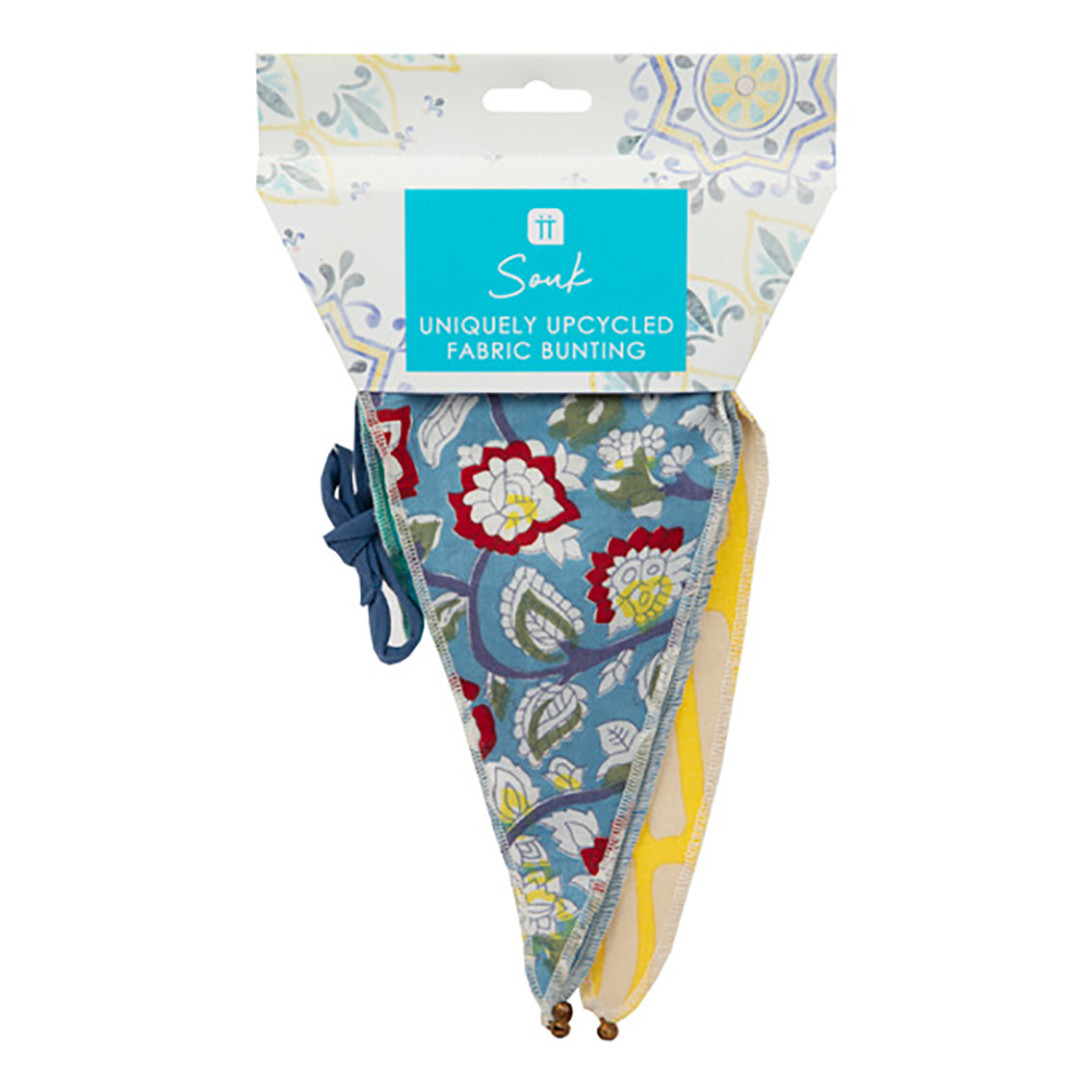 Souk Blue and Yellow Upcycled Cotton Bunting - 3m