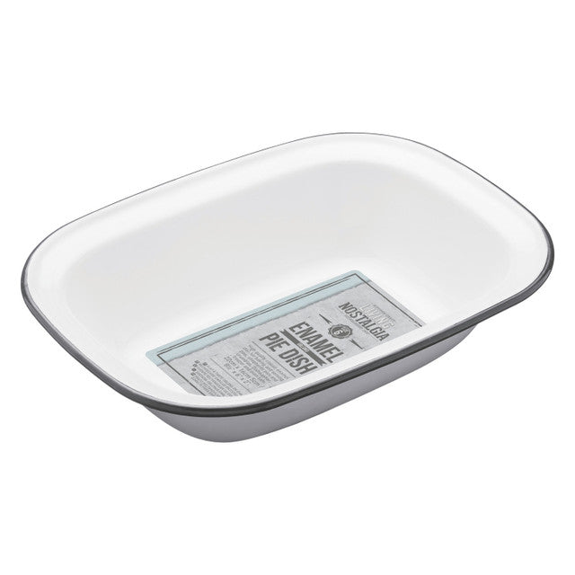 Enamel Oblong 22cm Pie Dish