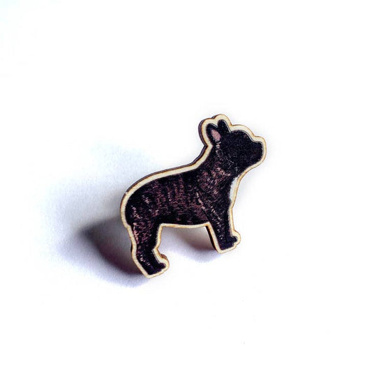 French Bulldog (Brindle) Wooden Dog Pin