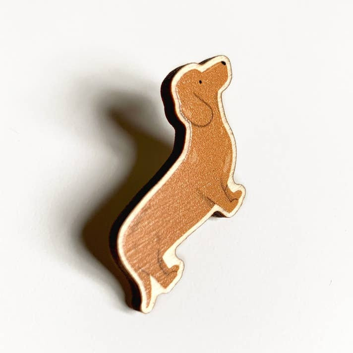 Dachshund (Brown) Wooden Dog Pin