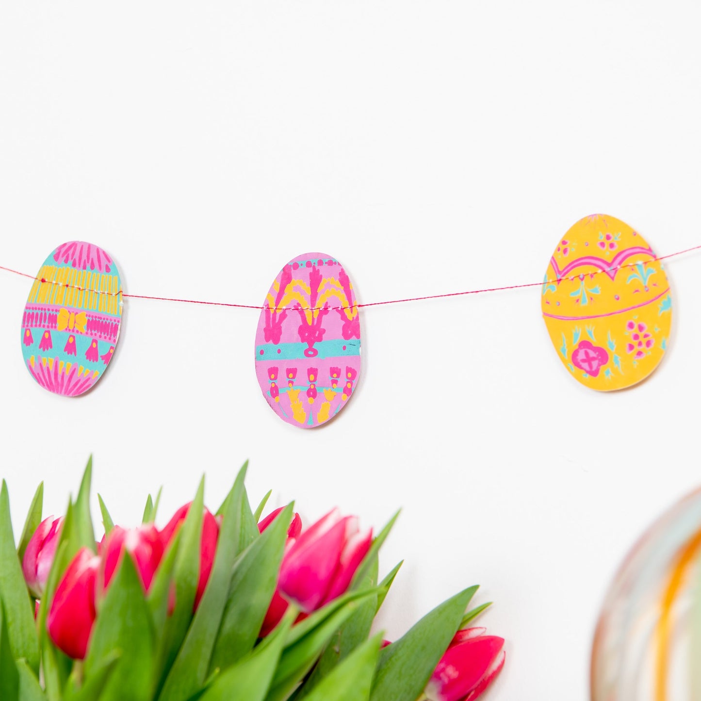 Printed Paper Easter Egg Garland