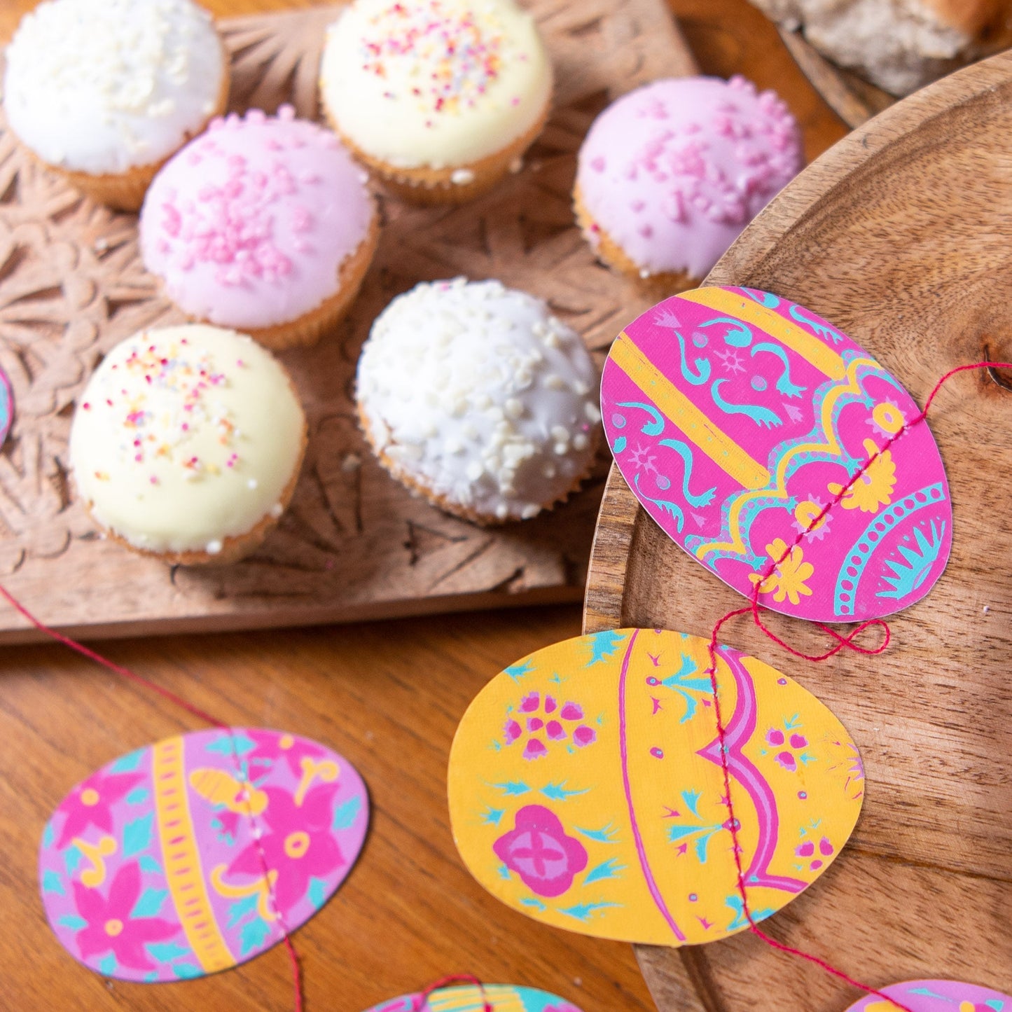 Printed Paper Easter Egg Garland