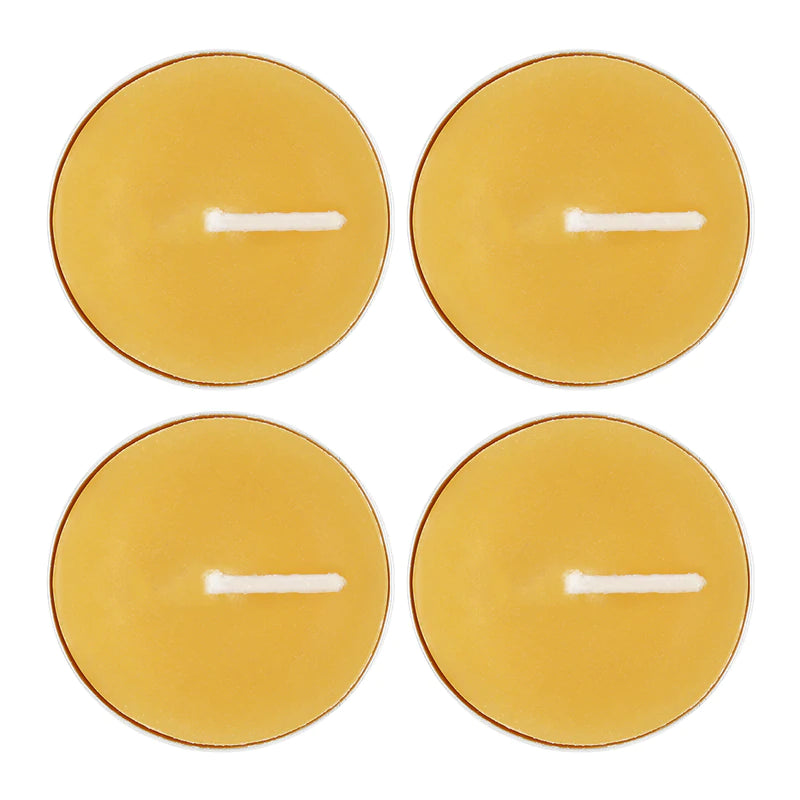 4 beewax tea lights honey