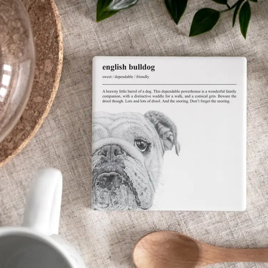 English Bulldog Breed Ceramic Coaster