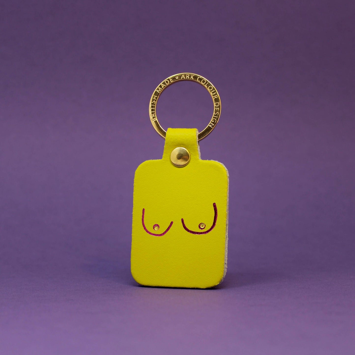 Boob Leather Key Fob - Acid Green