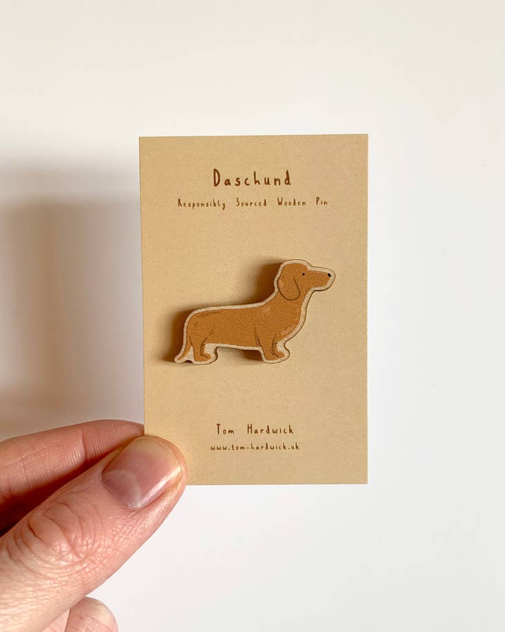 Dachshund (Brown) Wooden Dog Pin