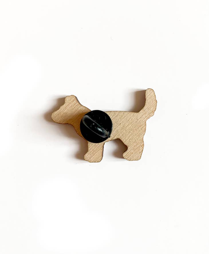 Terrier Wooden Dog Pin - Cassie