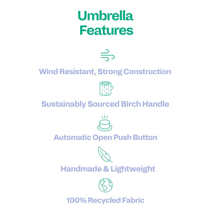 Pink Compact Eco-Friendly Wind Resistant Umbrella