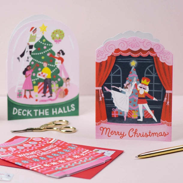 Deck The Halls Snowglobe Christmas Card