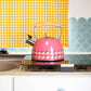 Enamelhappy - Yellow Stove Whistling Kettle Stainless Steel Tea Pot Wood: Yellow