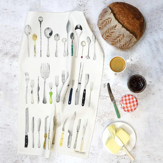 Illustrated Cutlery Draw Tea Towel