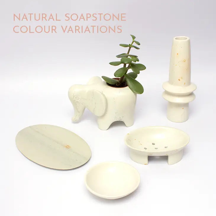 Natural Square Soapstone Soap Dish
