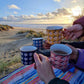 Enamelhappy - FUNKY TEAL BLUE ENAMEL MUG - Stylish Retro Camping Camper: Ocean Blue
