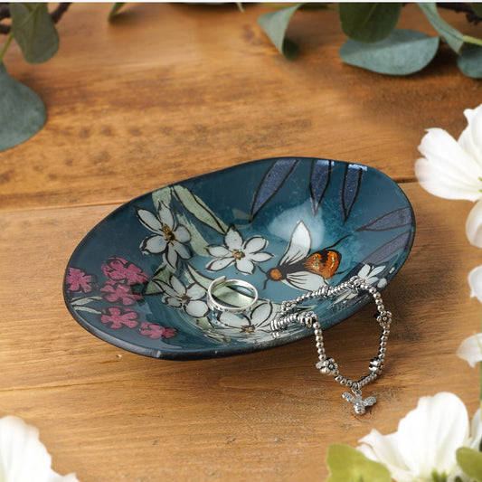 CGB Giftware - The Beekeeper Small Oval Glass Bowl In Gift Box