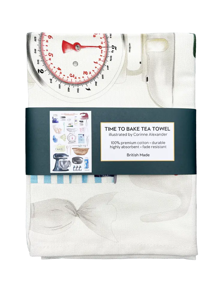 Illustrated Time to Bake Tea Towel