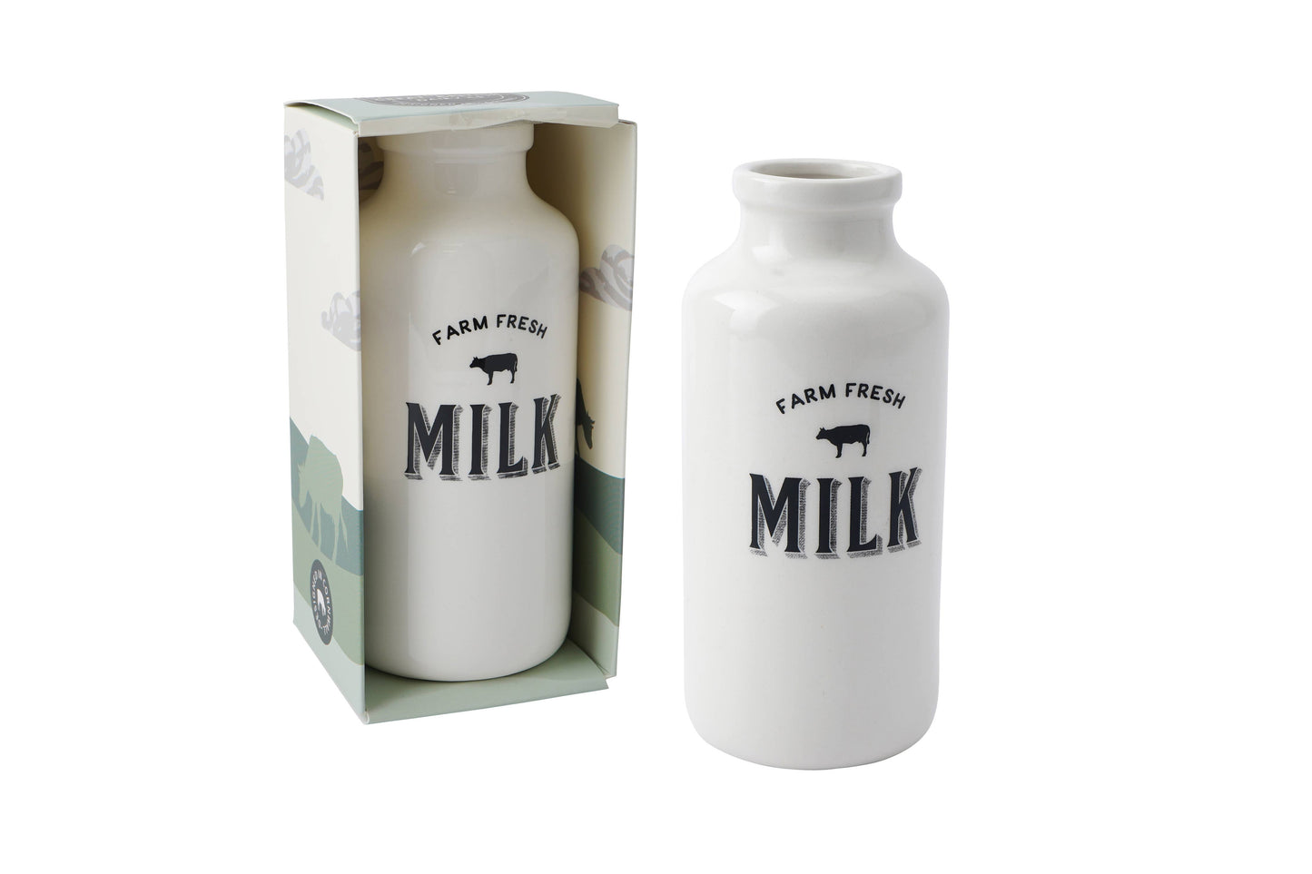 CGB Giftware - Loft 'Farm Fresh' Ceramic Milk Bottle In Gift Box