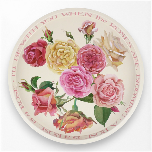 Roses All My Life Round Deep Well Tin Tray