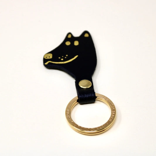 Dog Key Fob - Black & Gold