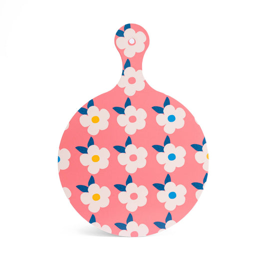 Enamelhappy - Chopping Board Rose Pink Retro Floral Kitsch Colourful Fun: Pink