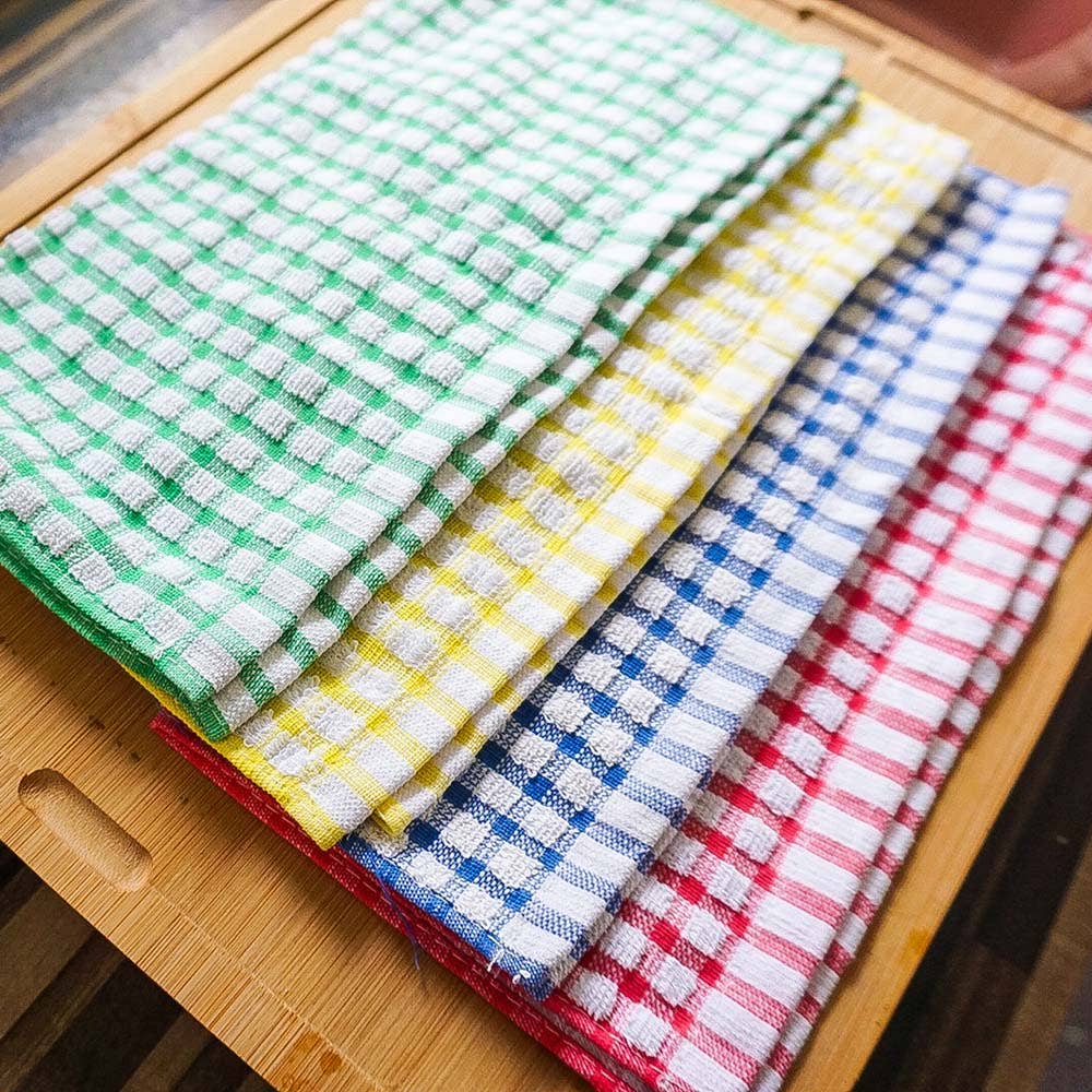 &Keep Cotton Checked Dish Cloth: Yellow