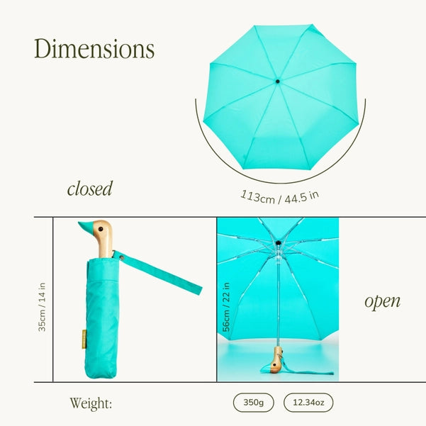 Mint Compact Eco-Friendly Duck Head Umbrella