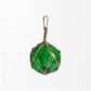 Glass Buoy Wrapped In Rope - 10cm Green