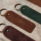 Wildflower Floral Leather Keyring - Conker