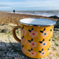 Enamelhappy - RETRO YELLOW ENAMEL MUG - Pretty Retro Tin Colourful Stylish: Rose Pink