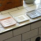 Marbled Pink Square Soapstone Soap Dish