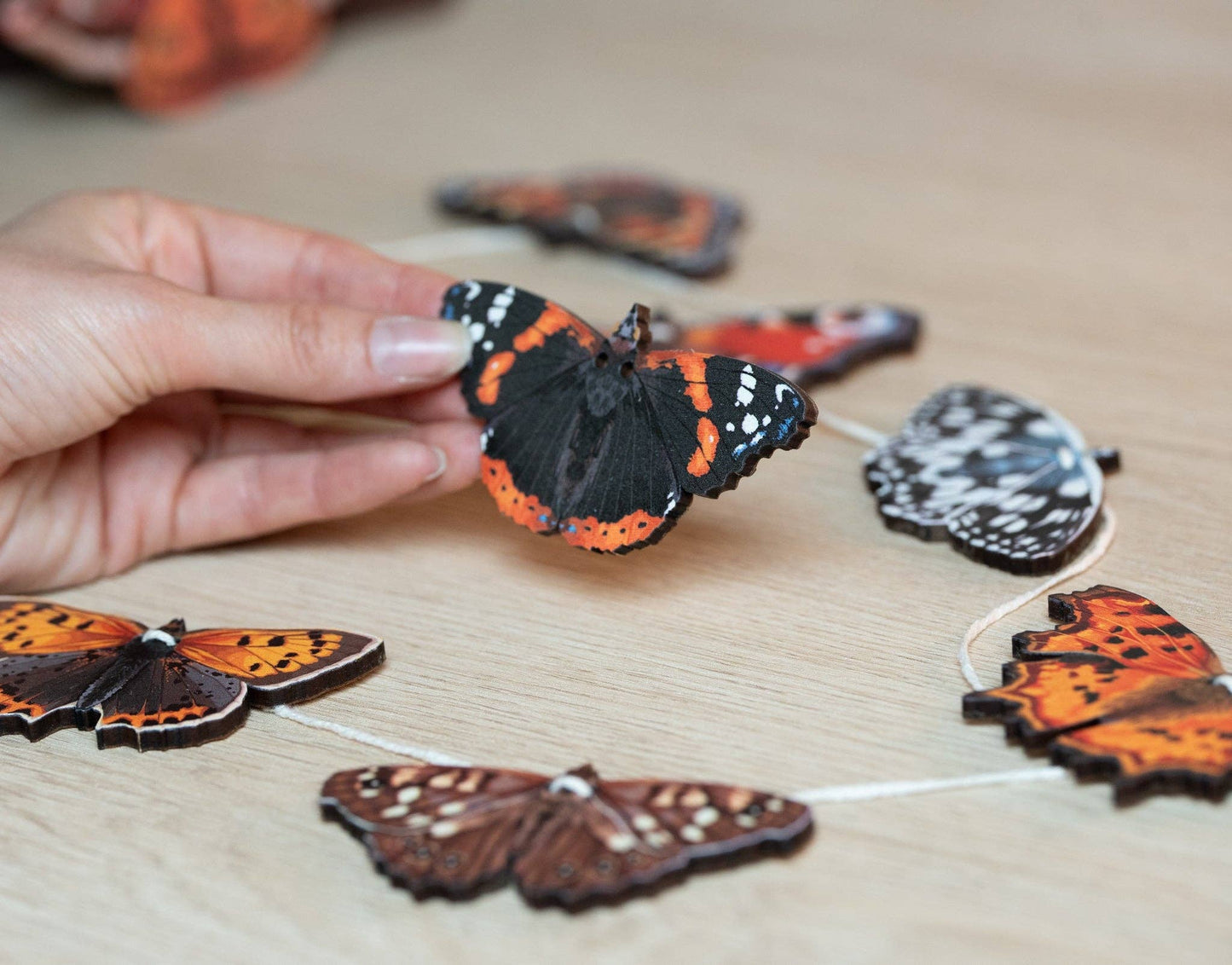 Dapple & Dot - BRITISH BUTTERFLIES WOODEN GARLAND
